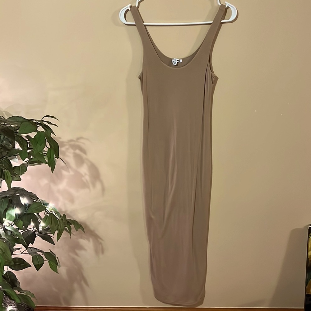 Tan midi dress